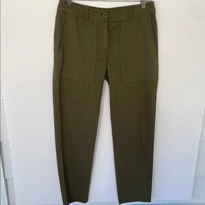 Eileen Fisher Green Chinos 100% Cotton Pants Size 0